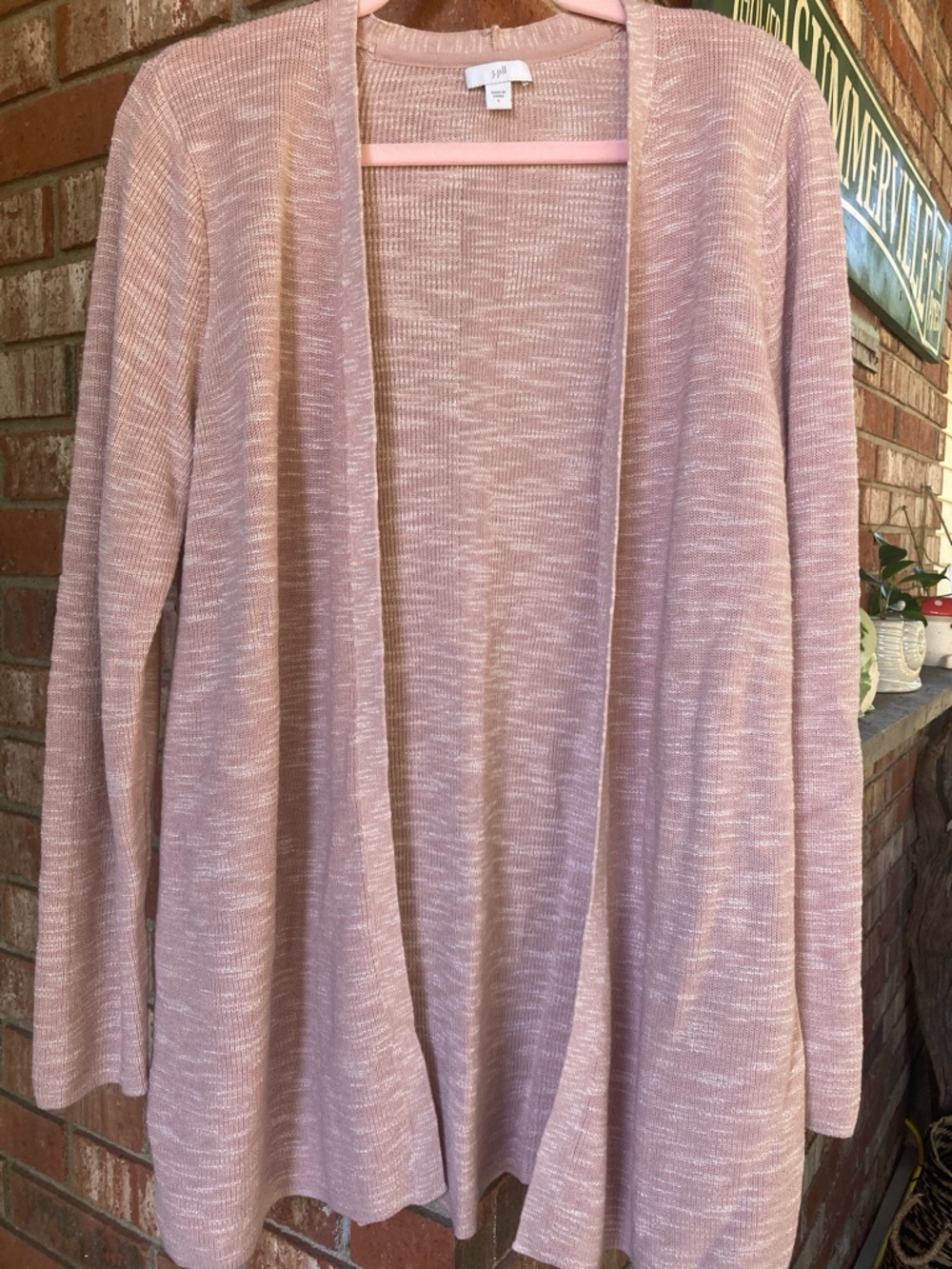 J. Jill Blush Pink Open-Front Long Cardigan
